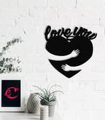 eCraftIndia  Love You  Valentine Theme Black Engineered Wood Wall Art Cutout  Ready to Hang Home DECOR