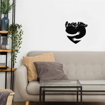 eCraftIndia  Love You  Valentine Theme Black Engineered Wood Wall Art Cutout  Ready to Hang Home DECOR 2