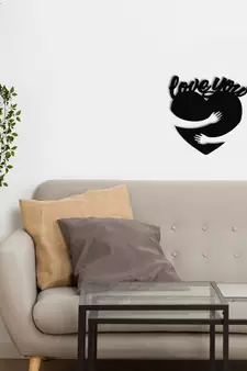eCraftIndia  Love You  Valentine Theme Black Engineered Wood Wall Art Cutout  Ready to Hang Home DECOR
