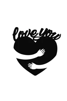 eCraftIndia  Love You  Valentine Theme Black Engineered Wood Wall Art Cutout  Ready to Hang Home DECOR