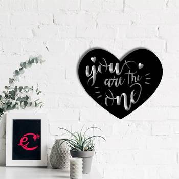 eCraftIndia  You are the One  Love Theme Black Engineered Wood Wall Art Cutout  Ready to Hang Home DECOR 1
