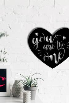 eCraftIndia  You are the One  Love Theme Black Engineered Wood Wall Art Cutout  Ready to Hang Home DECOR