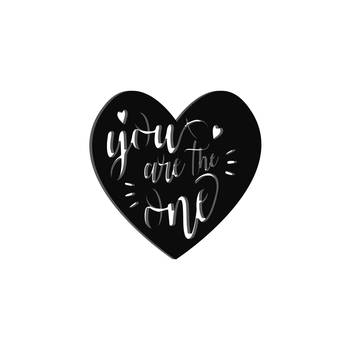 eCraftIndia  You are the One  Love Theme Black Engineered Wood Wall Art Cutout  Ready to Hang Home DECOR 6