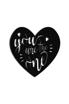 eCraftIndia  You are the One  Love Theme Black Engineered Wood Wall Art Cutout  Ready to Hang Home DECOR