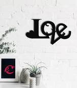 eCraftIndia  Love  Valentine Theme Black Engineered Wood Wall Art Cutout  Ready to Hang Home DECOR