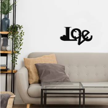 eCraftIndia  Love  Valentine Theme Black Engineered Wood Wall Art Cutout  Ready to Hang Home DECOR 2