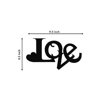 eCraftIndia  Love  Valentine Theme Black Engineered Wood Wall Art Cutout  Ready to Hang Home DECOR 5