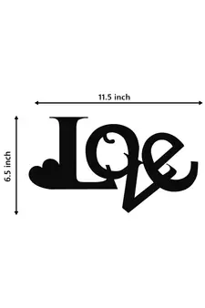 eCraftIndia  Love  Valentine Theme Black Engineered Wood Wall Art Cutout  Ready to Hang Home DECOR