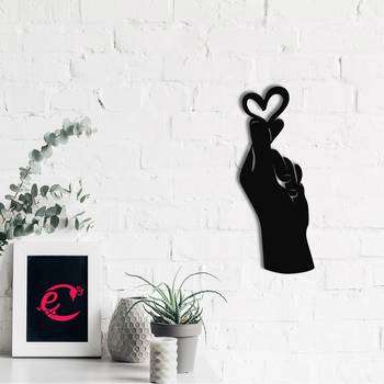 eCraftIndia  Little Heart in Hand  Love Theme Black Engineered Wood Wall Art Cutout  Ready to Hang Home DECOR 1