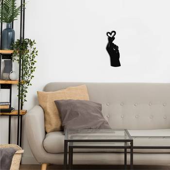 eCraftIndia  Little Heart in Hand  Love Theme Black Engineered Wood Wall Art Cutout  Ready to Hang Home DECOR 2