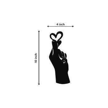 eCraftIndia  Little Heart in Hand  Love Theme Black Engineered Wood Wall Art Cutout  Ready to Hang Home DECOR 5