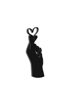eCraftIndia  Little Heart in Hand  Love Theme Black Engineered Wood Wall Art Cutout  Ready to Hang Home DECOR