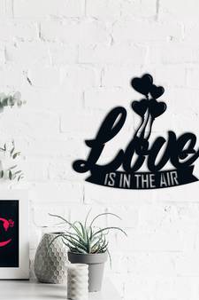 eCraftIndia  Love is in the air with Hearth Balloons  Black Engineered Wood Wall Art Cutout  Ready to Hang Home DECOR