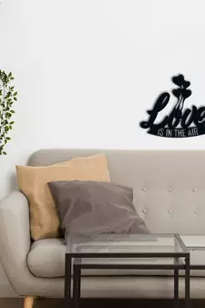 eCraftIndia  Love is in the air with Hearth Balloons  Black Engineered Wood Wall Art Cutout  Ready to Hang Home DECOR