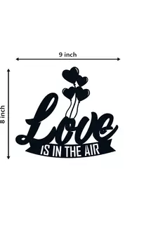 eCraftIndia  Love is in the air with Hearth Balloons  Black Engineered Wood Wall Art Cutout  Ready to Hang Home DECOR