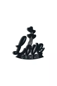 eCraftIndia  Love is in the air with Hearth Balloons  Black Engineered Wood Wall Art Cutout  Ready to Hang Home DECOR