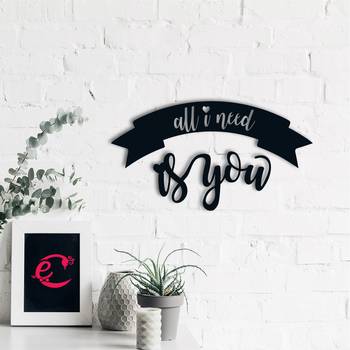 eCraftIndia  All I need is You  Love Theme Black Engineered Wood Wall Art Cutout  Ready to Hang Home DECOR 1