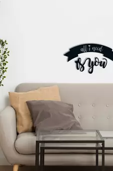 eCraftIndia  All I need is You  Love Theme Black Engineered Wood Wall Art Cutout  Ready to Hang Home DECOR