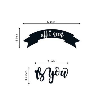 eCraftIndia  All I need is You  Love Theme Black Engineered Wood Wall Art Cutout  Ready to Hang Home DECOR 5