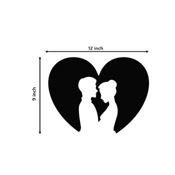 Black Metal Heart Couple Design Wall Art 5
