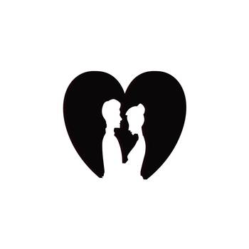 Black Metal Heart Couple Design Wall Art 6