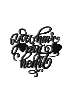 eCraftIndia  You Have My Heart  with Hearts Black Engineered Wood Wall Art Cutout  Ready to Hang Home DECOR
