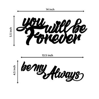 You Will be Forever  Be My Always  Love Theme Black Engineered Wood Wall Art Cutout  Ready to Hang Home DECOR 5