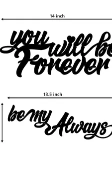 You Will be Forever  Be My Always  Love Theme Black Engineered Wood Wall Art Cutout  Ready to Hang Home DECOR