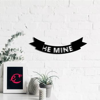 eCraftIndia  Be Mine  Love Theme Black Engineered Wood Wall Art Cutout  Ready to Hang Home DECOR 1
