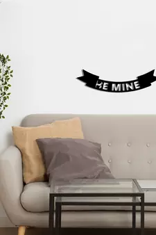 eCraftIndia  Be Mine  Love Theme Black Engineered Wood Wall Art Cutout  Ready to Hang Home DECOR