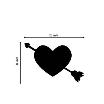 eCraftIndia Heart with Love Arrow Black Engineered Wood Wall Art Cutout  Ready to Hang Home DECOR 5