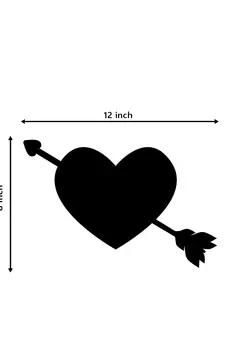 eCraftIndia Heart with Love Arrow Black Engineered Wood Wall Art Cutout  Ready to Hang Home DECOR