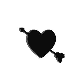 eCraftIndia Heart with Love Arrow Black Engineered Wood Wall Art Cutout  Ready to Hang Home DECOR 6