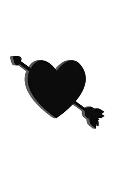 eCraftIndia Heart with Love Arrow Black Engineered Wood Wall Art Cutout  Ready to Hang Home DECOR