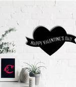 eCraftIndia  Happy Valentine's Day  Black Engineered Wood Wall Art Cutout  Ready to Hang Home DECOR