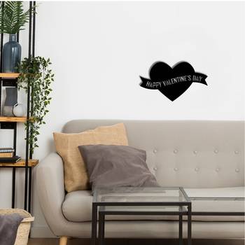 eCraftIndia  Happy Valentine's Day  Black Engineered Wood Wall Art Cutout  Ready to Hang Home DECOR 2