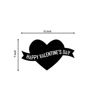 eCraftIndia  Happy Valentine's Day  Black Engineered Wood Wall Art Cutout  Ready to Hang Home DECOR 5
