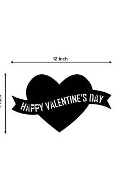 eCraftIndia  Happy Valentine's Day  Black Engineered Wood Wall Art Cutout  Ready to Hang Home DECOR