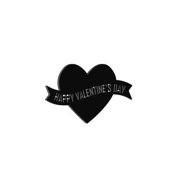 eCraftIndia  Happy Valentine's Day  Black Engineered Wood Wall Art Cutout  Ready to Hang Home DECOR 6
