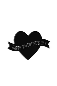 eCraftIndia  Happy Valentine's Day  Black Engineered Wood Wall Art Cutout  Ready to Hang Home DECOR