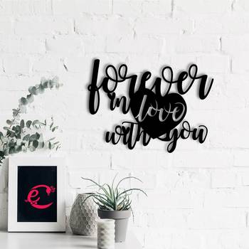 eCraftIndia  Forever In Love With You  Valentine Theme Black Engineered Wood Wall Art Cutout  Ready to Hang Home DECOR 1