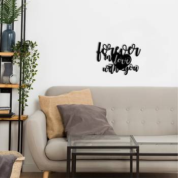 eCraftIndia  Forever In Love With You  Valentine Theme Black Engineered Wood Wall Art Cutout  Ready to Hang Home DECOR 2