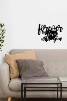eCraftIndia  Forever In Love With You  Valentine Theme Black Engineered Wood Wall Art Cutout  Ready to Hang Home DECOR