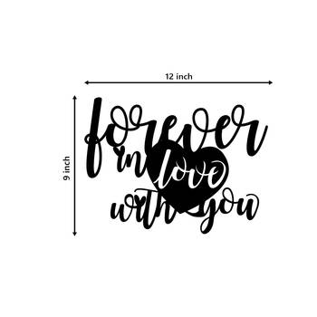 eCraftIndia  Forever In Love With You  Valentine Theme Black Engineered Wood Wall Art Cutout  Ready to Hang Home DECOR 5