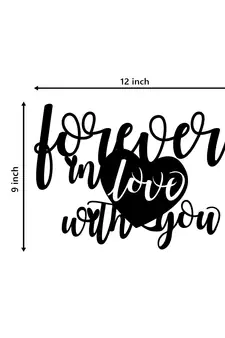 eCraftIndia  Forever In Love With You  Valentine Theme Black Engineered Wood Wall Art Cutout  Ready to Hang Home DECOR