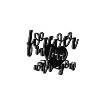 eCraftIndia  Forever In Love With You  Valentine Theme Black Engineered Wood Wall Art Cutout  Ready to Hang Home DECOR 6