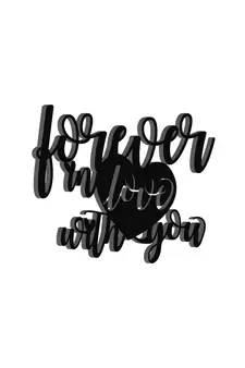 eCraftIndia  Forever In Love With You  Valentine Theme Black Engineered Wood Wall Art Cutout  Ready to Hang Home DECOR