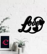 eCraftIndia  Love with Hearts  Black Engineered Wood Wall Art Cutout  Ready to Hang Home DECOR