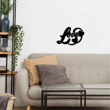 eCraftIndia  Love with Hearts  Black Engineered Wood Wall Art Cutout  Ready to Hang Home DECOR 2