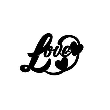 eCraftIndia  Love with Hearts  Black Engineered Wood Wall Art Cutout  Ready to Hang Home DECOR 3